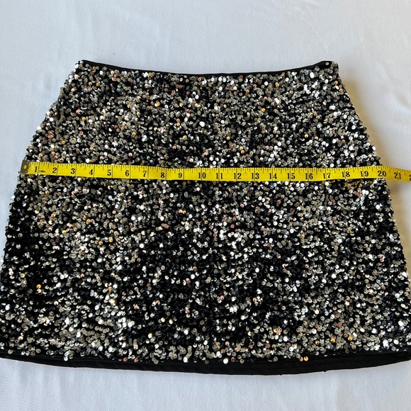 NWT - H&M Velvet Silver Sequined Mini Skirt - Picture 5 of 8